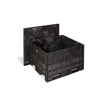 Pig Storage Capacity 26.5 cu. ft./box Volume Cap., 48" L, 44" W, 30.5" H, Polyethylene Box, Black BOX302-02